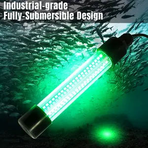 [Father's Day Gift] Super Bright Illumination Green Underwater Bait Light - 13W 12V, IP68 Waterproof, 16.4FT Cord, Effective Fishing Attractant for Night Fishing, Attracts Snook and Crappie, Submersible Dock Light (No Battery)