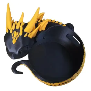 Alexa Echo Dot 3 Dragon Stand - Black and Yellow Dragon Design for Your Device