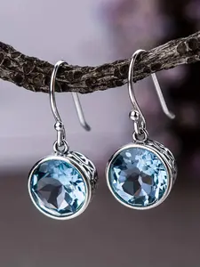 Elegant Blue Synthetic Zircon Earrings for Women, Statement Earrings, Casual Daily Wear Accessories, Perfect Holiday Gift, All Seasons Jewelry