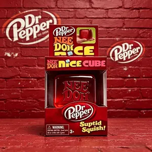2026 NEW Needoh&Dr Pepper Nice Cube Water Drop Squeeze Toy, Red Stylish Sensory Stress Relief Ball, Soft Squishy Fidget Toy, Relaxing Anxiety Reducing Hand Toy, Perfect Gift for All Ages