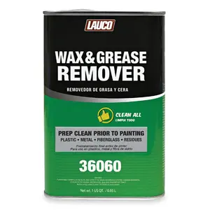 Lauco Wax and Grease Remover – Multi-Surface Paint Prep Cleaner for Auto Body, Garage | Works On Plastic, Metal, Fiberglass – Powerful Solvent Degreaser -(33080) (Quart)