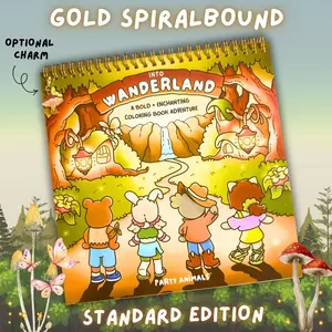 Into Wanderland Spiral-bound Coloring Book (Standard Edition) with Optional Charm