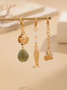 Ocean Series Scallop Seashell Pendant Keychain, Unique Marine Theme Accessory, Perfect Gift for Sea Lovers, Stylish and Functional