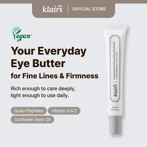 Dear Klairs Official Shop Fundamental Nourishing Eye Butter Quad-Peptide Formula for Fine Lines with Powerful Protection & Sunflower Seed Oil Milk Cream Vegan Friendly Gentle Vitamins