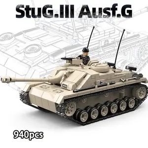 World War Ii Classic Tank III Sturmpanzer G Type Model Kit, 1:28 Scale, Military Track Armor Vehicle, Creative Engine, Figures & Equipment Included, Building Block Sets