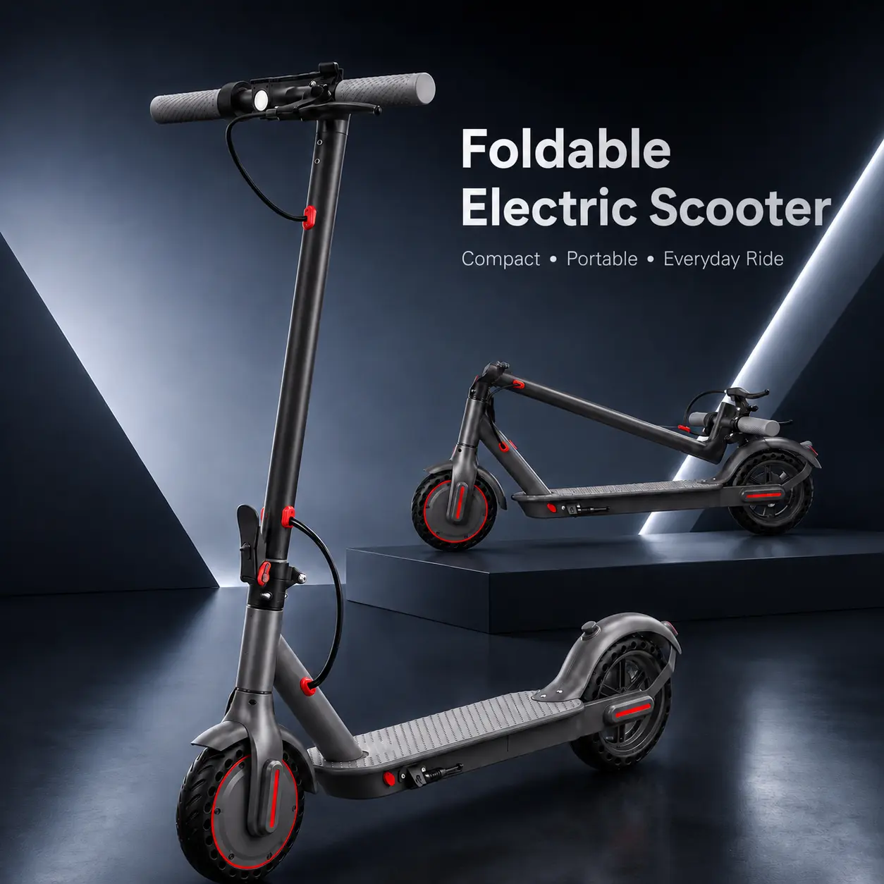 Long Range Foldable Electric Scooter for Adults & Students, 22MPH Max Speed, Built-in Lithium Battery, Smart App Monitoring, Safe Night Riding LED Headlight, Shock-Absorbing Solid Tires City E-Scooter