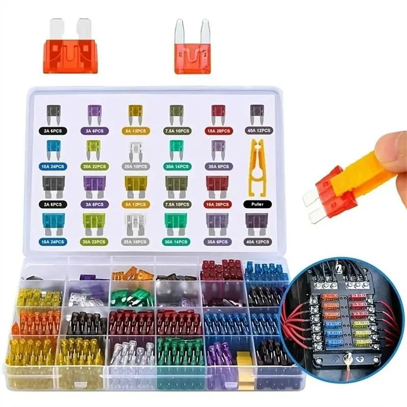Car Fuse Assortment Kit, Mini Blade Fuses Automotive + Standard Auto Fuses + Puller – Replacement for RV Camper Boat Truck (Product Assortments Vary By SKU. Read the Full Description Prior to Ordering), Car Maintenance, Boats