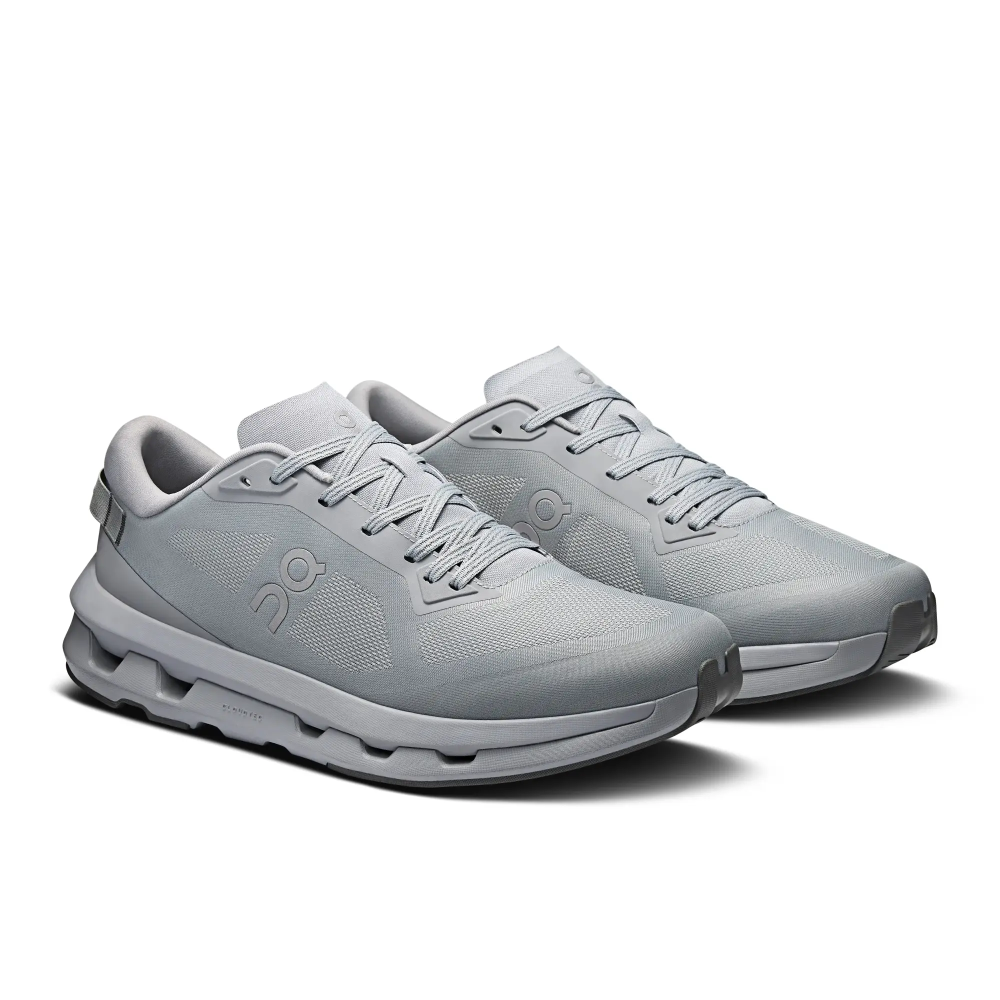 Dusty Gray Solid Mesh Athletic Trainers Breathable Sweat Evaporate Quick Dry Shock Absorb Air Cushion Landing Curved Arch Support Hollow Segmented Cushion Lightweight Slip Resistant Tough Outsole For Running Workout Trekking Daily Street Multiple Sizes