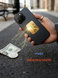 Lucky Fa Appearance Card, Promotes Positive Energy and Good Atmosphere, Eastern Feng Shui Amulet, iPhone Sticker, Geometric Pattern