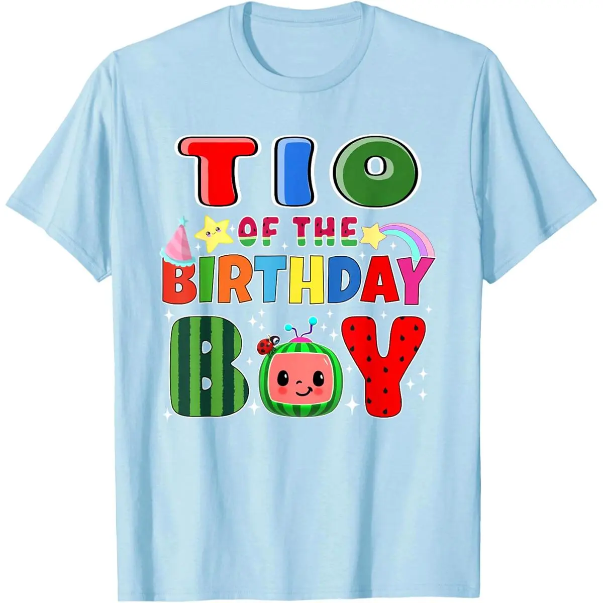 TIO of The Birthday Boy Melon Family Matching Funny T-Shirt Everyday Cotton T-Shirt