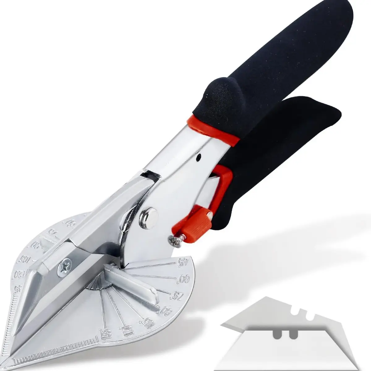 Multi Angle Miter Shears,Multi Angle Miter Shears with 45-135 Degree Adjustable,Multifunctional Trunking Shears for Angular Cutting of Moulding and Trim,Trim Cutter Hand Tool for Soft Wood