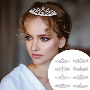 8pcs Silvery Crown Headband Set, Perfect Gift for Girls at Birthday Parties, for Teen Birthday Party Gifts and Performances, Hair Accessory Set, Glamorous Crown