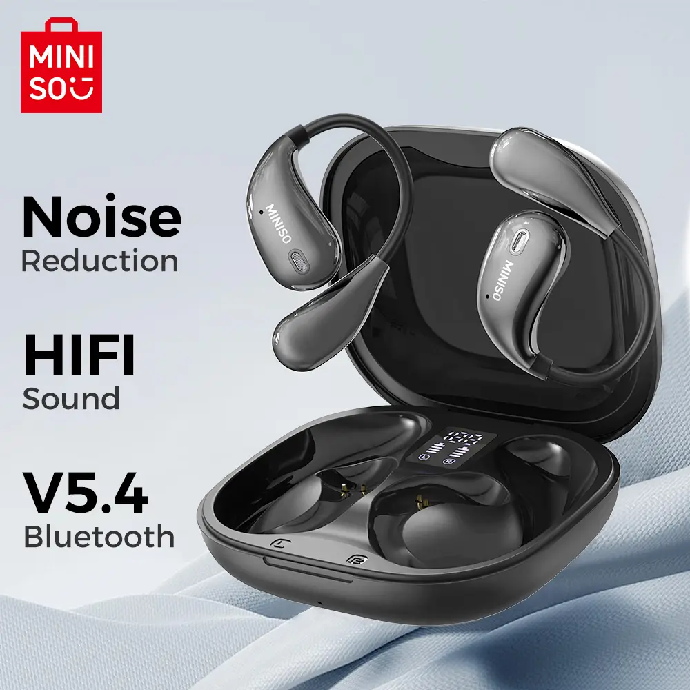 MINISO X33 Flexible Earhook Wireless Bluetooth 5.4 Earphones with Microphone Waterproof HiFi Stereo Headphones Support Sports Sweatproof iPhone and An