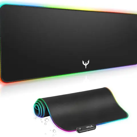 [New Deal]  Extra Large RGB Gaming Mouse Pad-14 Light Modes, Extended Soft LED Mouse Pad, Anti-Slip Rubber Base, Computer Keyboard Mousepad Mat (31.5 x 12 Inch), Gaming Accessory, Made For Gaming
