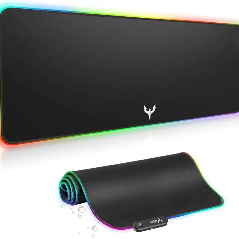 [New Deal]  Extra Large RGB Gaming Mouse Pad-14 Light Modes, Extended Soft LED Mouse Pad, Anti-Slip Rubber Base, Computer Keyboard Mousepad Mat (31.5 x 12 Inch), Gaming Accessory, Made For Gaming