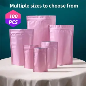 100pcs Reusable Sealed Zipper Bags, Home Household Packaging Supplies, Non-Transparent Storage Bags for Snacks Nuts Jewelry