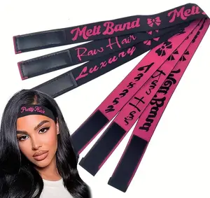 2 Pcs Elastic Bands for Wig,Adjustable Wig Melt Band for Lace Front Wigs,Elastic Non-Slip Wig Grip Band Edge Fixing Headband for Securing Wig Cap & Hairline