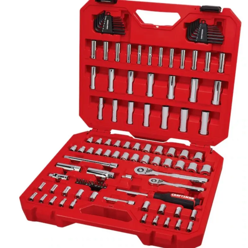 CRAFTSMAN 105-Piece Metric/SAE Mechanic Hand Tool Kit, Hardened Steel Versatile Assortment Tool Kits with Hard Case, for Engine Maintenance, DIY Maintenance Enthusiasts, All-Season Use, Engines