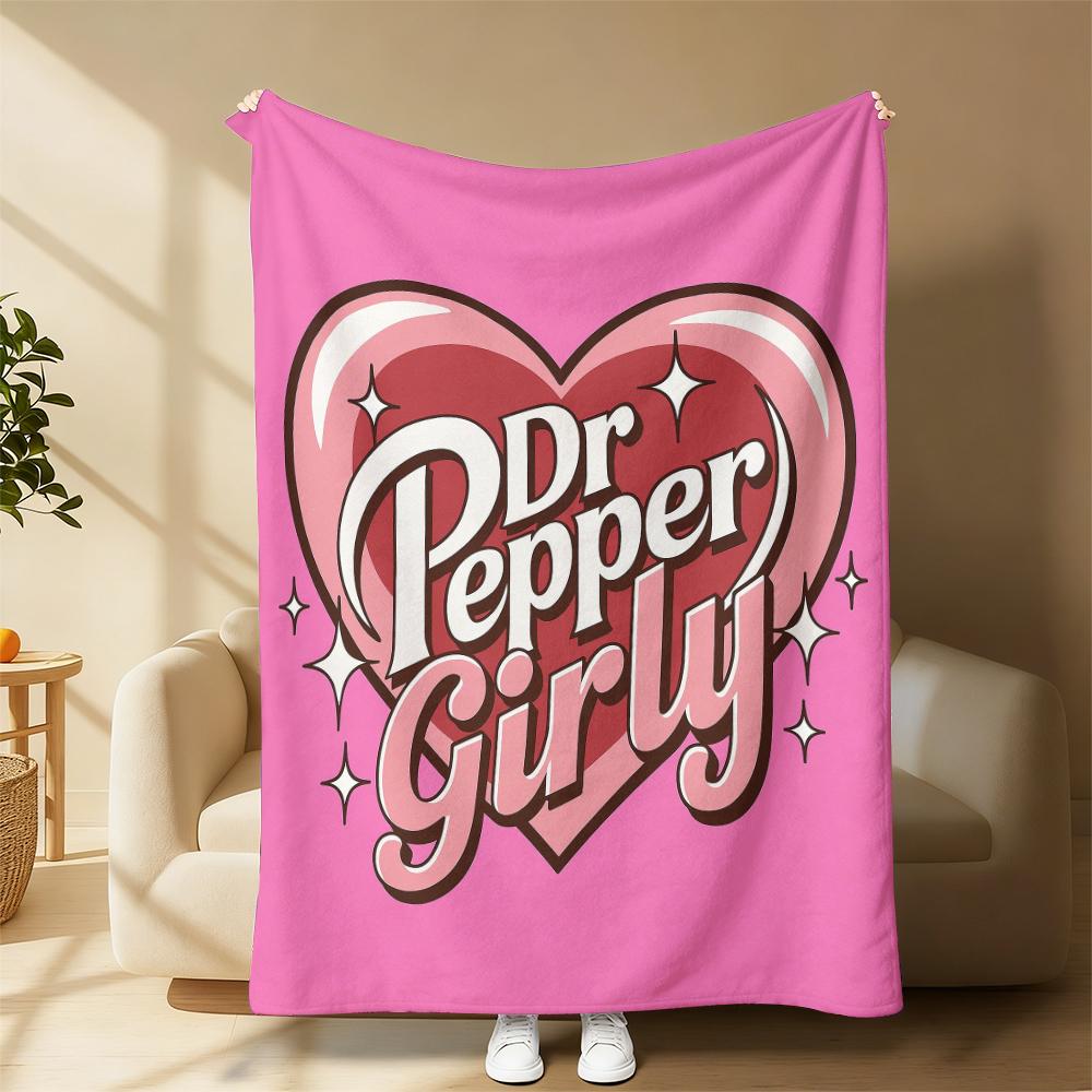 Dr Pepper Girl’s Dream Blanket – Cozy Flannel for True Dr Pepper Stans Dr Pepper Girly Gift Blanket – A Hug for Every Dr Pepper Obsessed Soul Fluffy Plush for Lazy Days, Movie Nights & Snuggles Bold Retro Design to Elevate Any Space