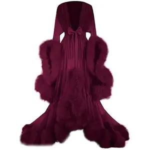 Women's Trailing Long Dress: Feather-flared Sleeves Ideal For Bachelorette Parties