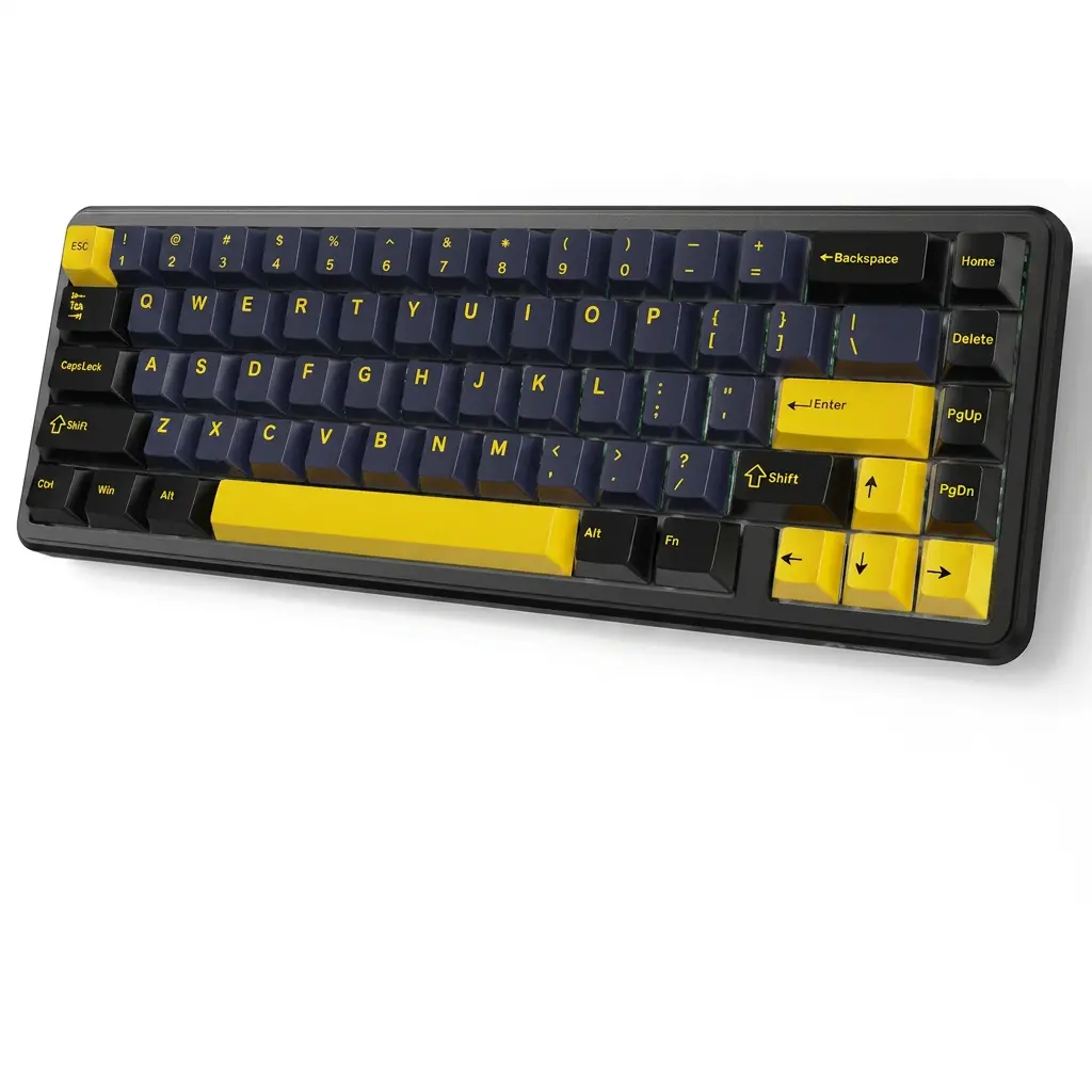 ATTACK SHARK X65 HE Wired Rapid Trigger Magnetic Switch 65% Mechanical Gaming Keyboard, Hall Effect Top Mounted RGB Hot Swap,Adjustable Actuation,8KHZ Polling Rate,PBT Keycaps for Win/Mac