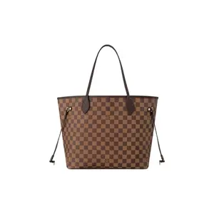 Pre-owned Louis Vuitton coated canvas Tote Bags Neverfull MM Metallic Canvas Checkerboard Tote Bag Shopping Bag Single Shoulder Handbag