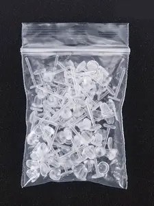 50pcs Transparent Plastic Ear Studs, Simple Casual Style for Casual Attire, Trendy DIY Jewelry Gift for Women, Stud Earrings