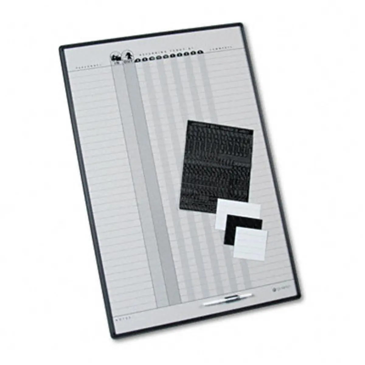 212 MAIN Magnetic Employee In/Out Board, 24x36in Porcelain Wall Mount Board, Gray-Black Aluminum Frame, Employee Track Kit Included, Durable, Easy-to-Clean Surface, Self-Stick Vinyl Letters