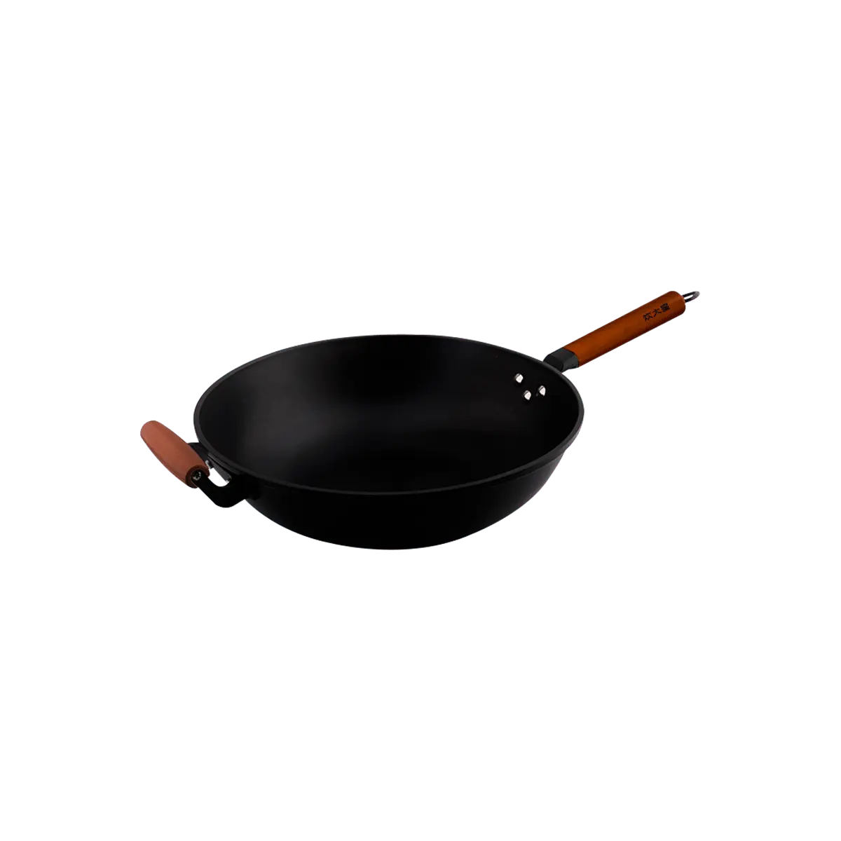 COOKER KING 34CM Carbon Steel Wok Pan - Traditional Chinese Stir Fry Pan, Non-Coated, Oil-Saving, Naturally Non-Stick, Single Handle Wok CKN9634ZH
