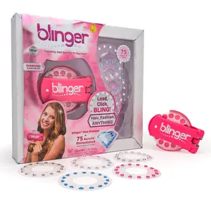 blinger® Diamond Collection Starter Kit with blinger® Gem Stamper + 75 Colorful Hair-Safe Gems