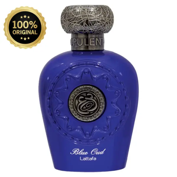 Lattafa Blue Oud Eau de Parfum, Spicy Amber Woody Fragrance with Agarwood Oud and Deep Ambergris, 100ml Unisex Perfume Spray, Fluid Spray, Unisex Wear