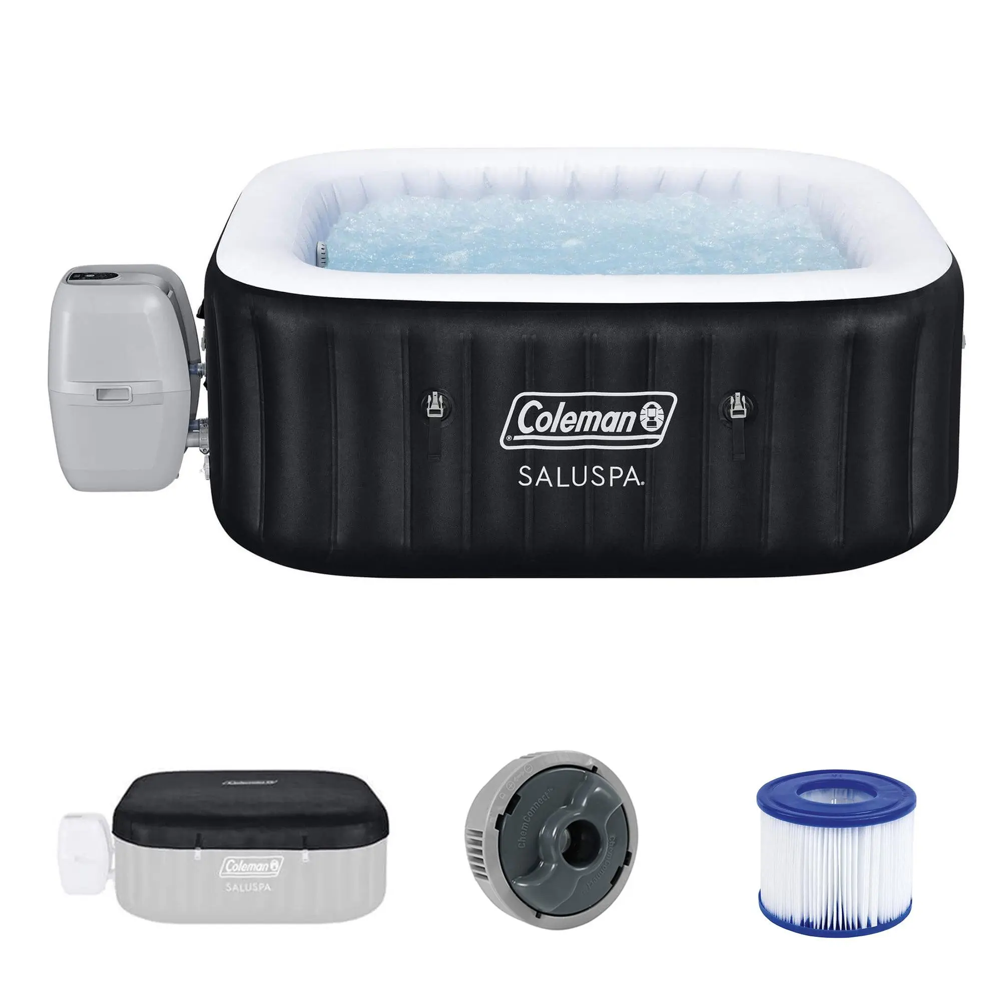 Coleman Hawaii 4-6 Person AirJet Inflatable Hot Tub w/EnergySense Cover, 71"x28"