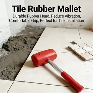 New Multi-Purpose Rubber Mallet for Tile & Garden – Durable Non-Marring Head, Comfortable Handle, Essential Tool for DIY Home Improvement and Landscaping