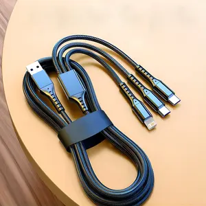 2-In-1 Fast Charging Cable, 240w USB Type-C Charger & Data Sync Cord, Compatible with iOS & Android Devices, Portable Design