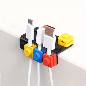 4pcs/8pcs Modular Cable Organizer | Desktop Cable Management, Phone Charging Cable Sorter, Clip Routing System for Home, Kitchen, Office - Fun Storage Solution