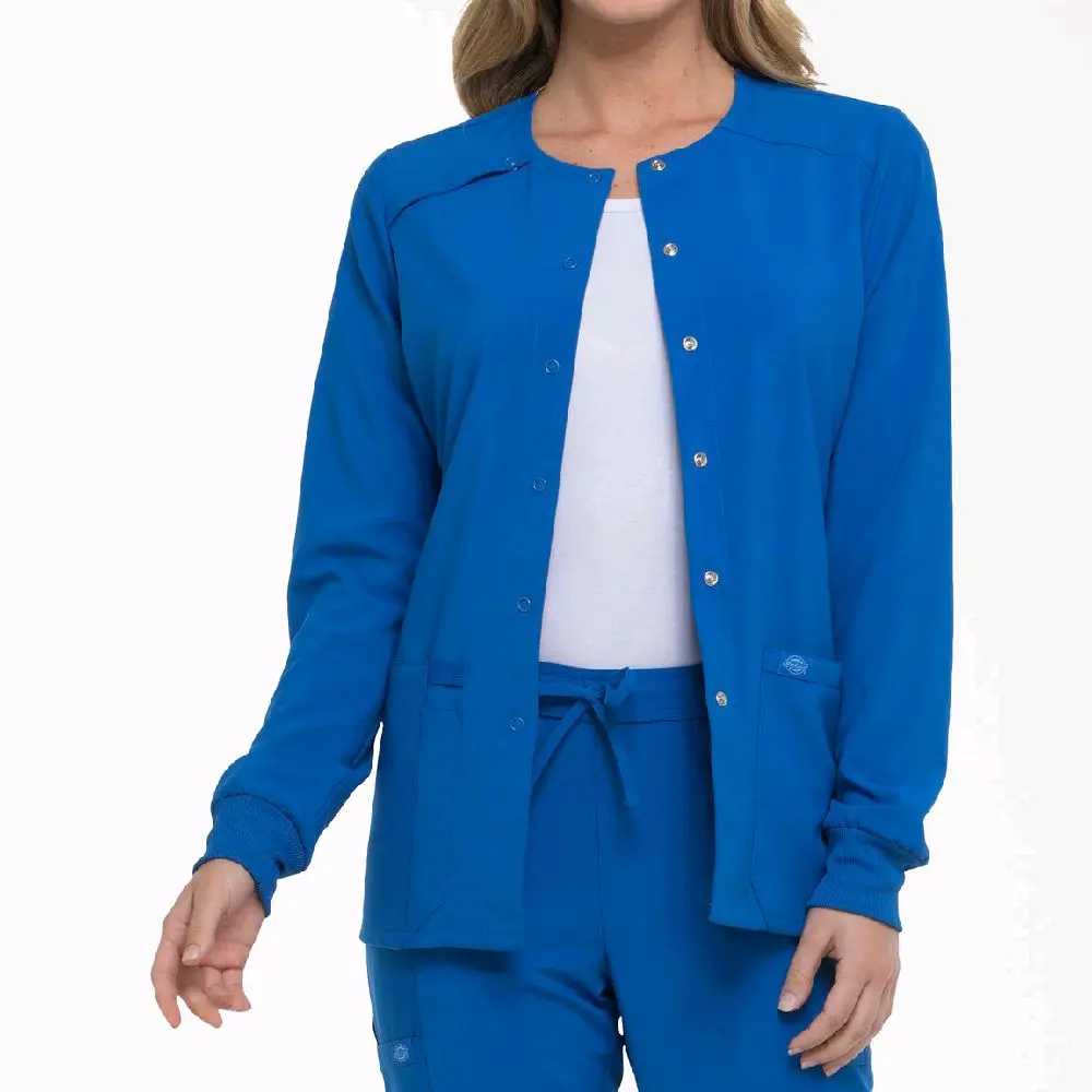 Unisex Women's Snap Front Warm-Up Scrub Jacket