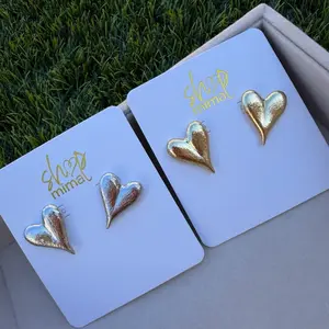 Shop Mima Bubble Hearts Earrings - Gold & Silver Heart Studs for Women - Fashionable Minimalist Jewelry