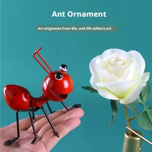 Cute Metal Ant Sculptures, Indoor Outdoor Wall Decor, Garden Fence Insect Ornaments, Bedroom Living Room Hanging Decor, 4 Piece Set