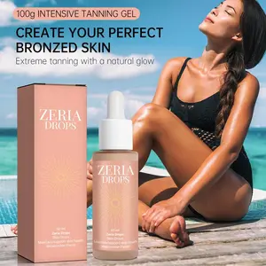 Zeria Drops Intensive Tanning Gel for Perfect Bronzed Skin Extreme Tanning with Natural Glow Hydrating Tan Enhancer for Smooth Radiant Skin Body Care Daily