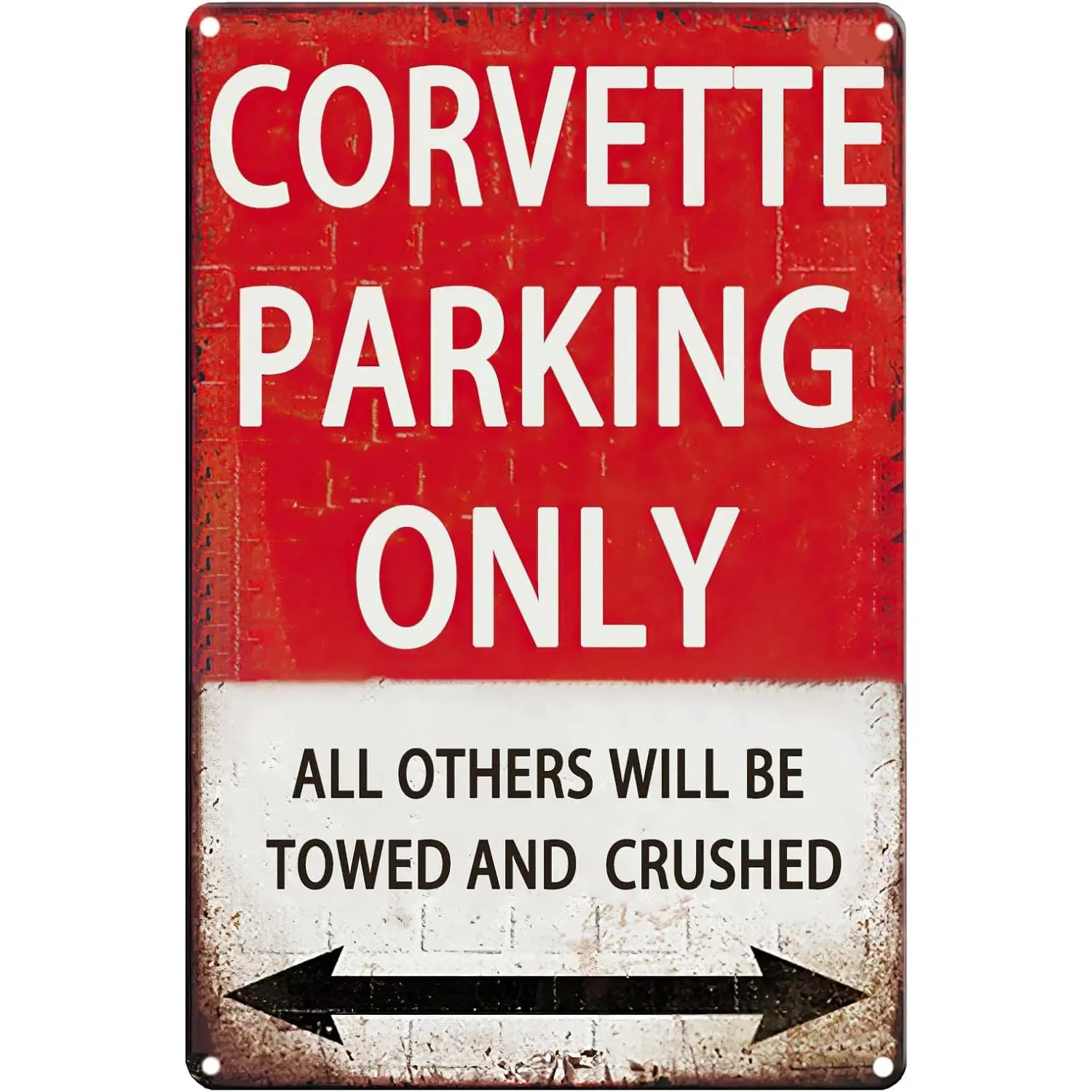 Corvette Gifts For Men, Vintage Garage Metal Signs Tin Corvette Sign Funny Car Poster Room Accessories Man Cave Wall Art Decor Corvette Parking Only 8x12 Inch