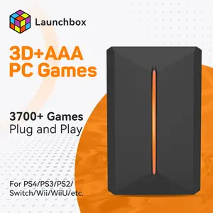OKKQVV【3700 ROMs for 500GB】Launchbox Game Vault Hard Disk Drive【Wireless Game Controller+1 USB-B Cable】etc Games Collections Ready to Play Gift Package