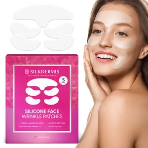 Silicone Face Patches-Forehead Wrinkle Patches, Reusable Under Eye and Smile Line Patches 5pcs Skincare Daily