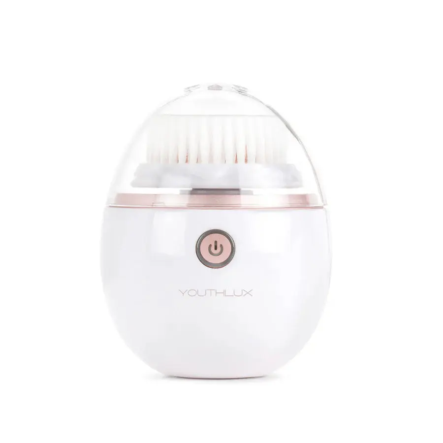 YouthLux Sonic Facial Cleansing Brush, Rechargeable Waterproof Scrubber & Exfoliator for At-Home Facials & Deep Cleansing, with 3 Modes & 3 Heads for Sensitive Skin, Wireless Charging Base, At-Home Facial