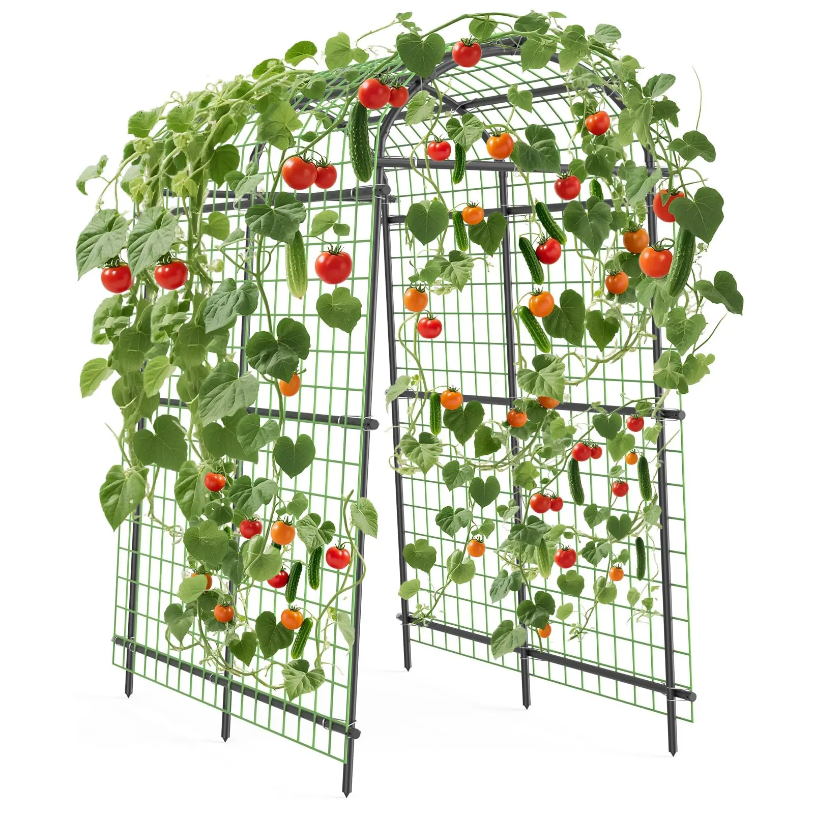 Garvee Adjustable Metal Garden Arch Plant Trellis Netting (90-115 cm Width), Weatherproof, Ideal for Climbing Plants, Roses, Vegetables, Dimensions 115x183x230 cm