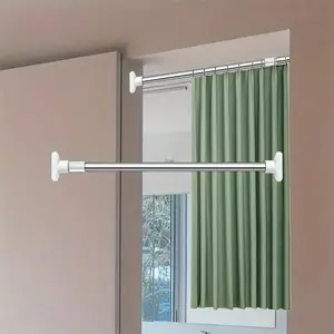 Retractable Curtain Rod, 1 Count Durable Curtain Pole, Multipurpose Curtain Hanging Rod, Home Organizer for Living Room, Laundry, Balcony, Bathroom, Adjustable Curtain Rods, Telescopic Curtain Rod, Home Decoration Curtain,  Privacy Grommet Curtains