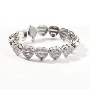 18KT Gold Plated Crushed Heart Lock Bracelet, Elegant Women's Gold Jewelry Bracelet, Elegant Jewelry Bracelet