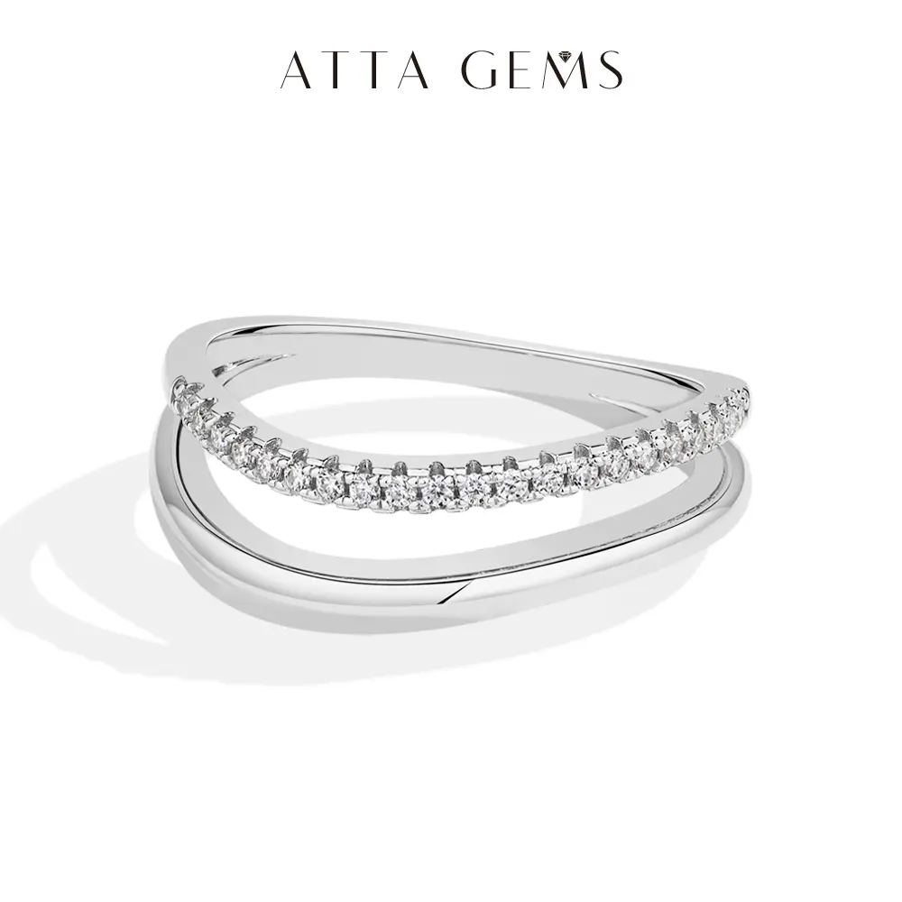 Moissanite Wedding Bands for Women, Dainty 2mm 925 Sterling Silver Eternity Ring, D Color Round Cut Engagement Jewelry, Dainty Engagement Ring, Lab-Moissanite