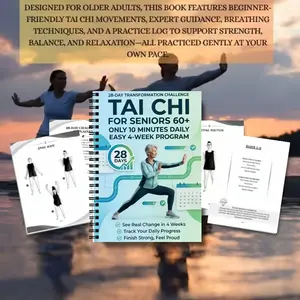 Senior & Beginner Tai Chi Practice Manual, Spiral Bound Notebook, Workbook, Gradual Daily Exercises, Gentle Movements, Fitness Training Guide, Expert Guidance, Spiral Binding