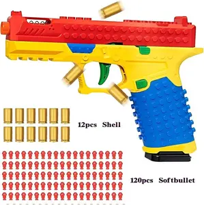 IUOUTG Tactical DIY Building Block Handle Set, Building Block Toy Gun, Funny DIY Buildings Blocks Kit Display Stand, Christmas Birthday Gift for Boys Girls,with Reusable Shells*12/Bullets*120