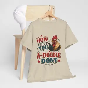 Men's Personalized Seamless Short-Sleeve Graphic T-Shirt, Cock-A-Doodle Design Men's Top